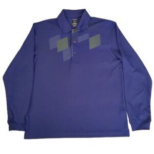 Page & Tuttle Men's Cool Swing Long Sleeve Golf Shirt Blue Size Medium